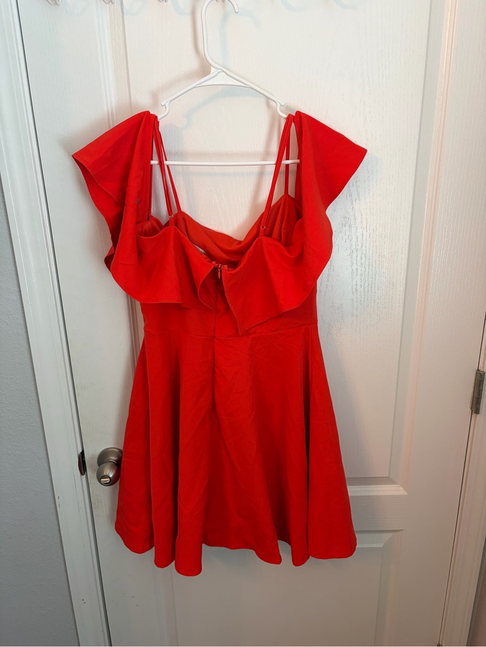 Lulu's Red Ruffle Off-Shoulder Mini Dress - Picture 4 of 4